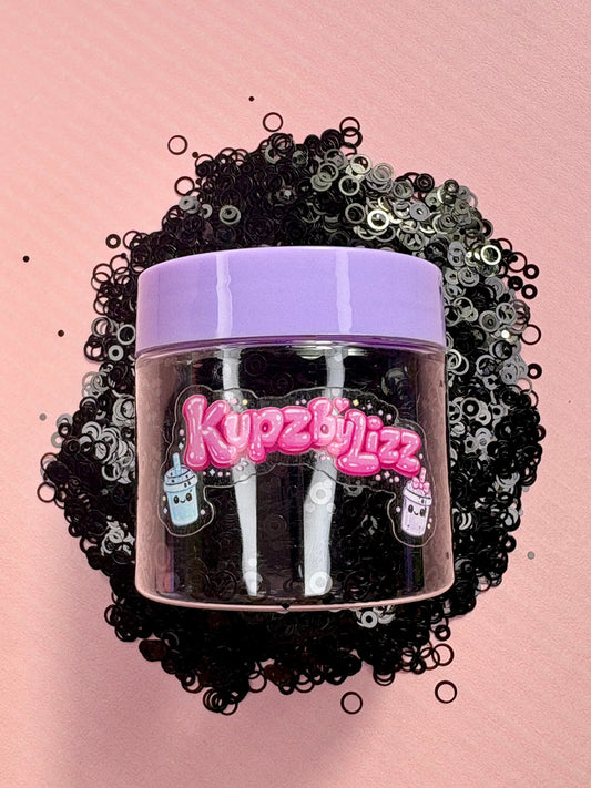 Black circle shape glitter
